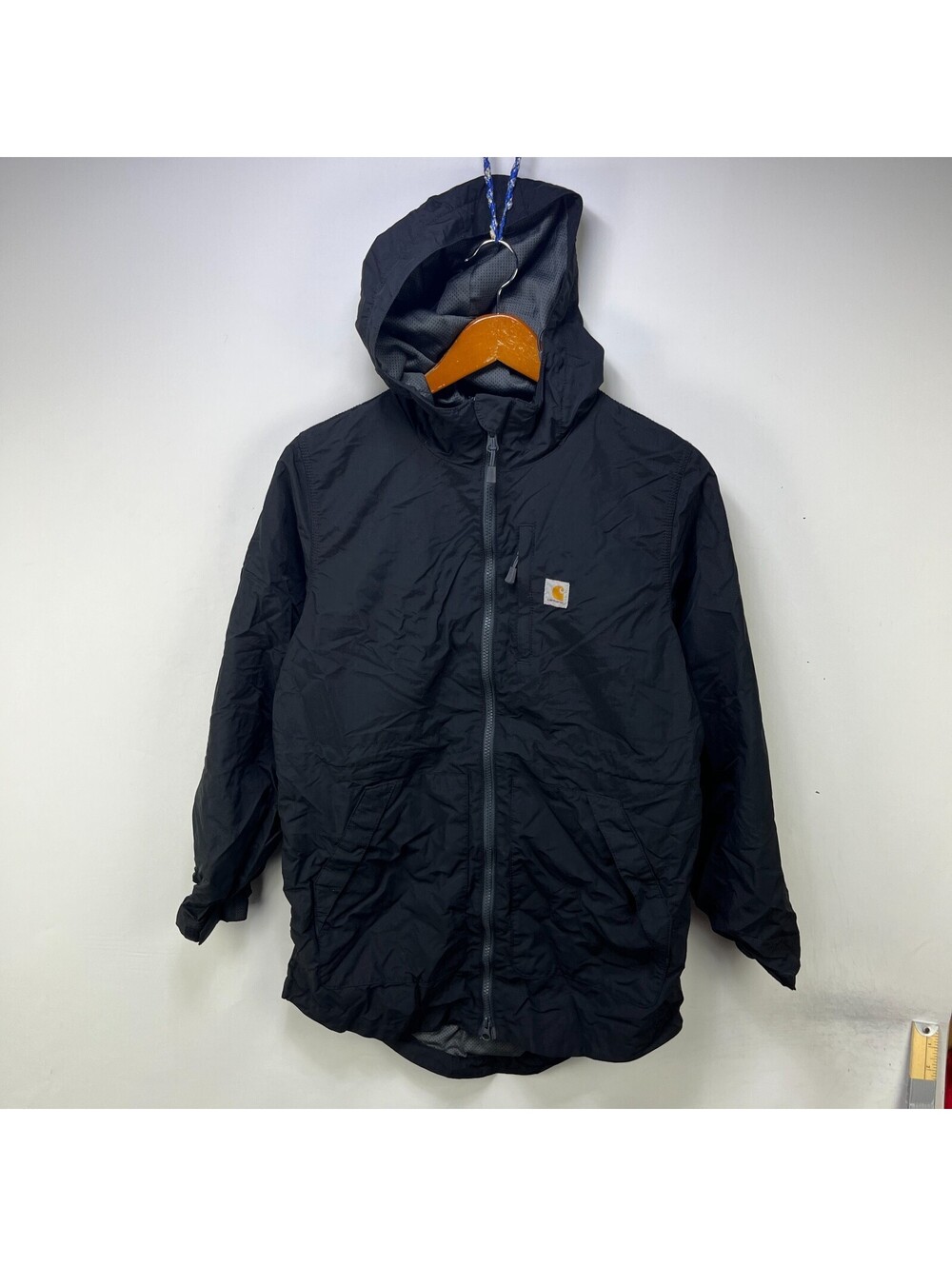 Carhartt Black Hooded Lightweight Rain Jacket Womens Small